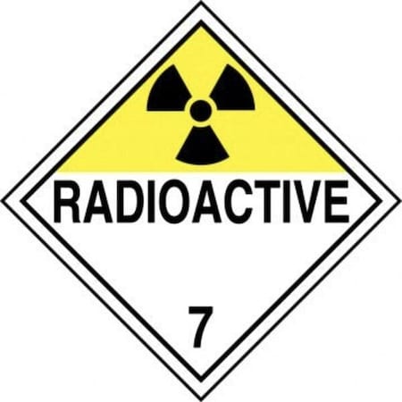 Accuform DOT PLACARD HAZARD CLASS 7  MPL701CT100 MPL701CT100